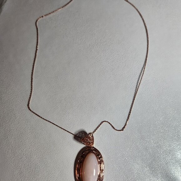 JTV Pink Opal 18K Rose Gold Over Silver Pendant - Picture 6 of 9